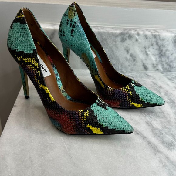 Steve Madden Proto Multi Snake Pointed Pumps Size 9M - Picture 6 of 13